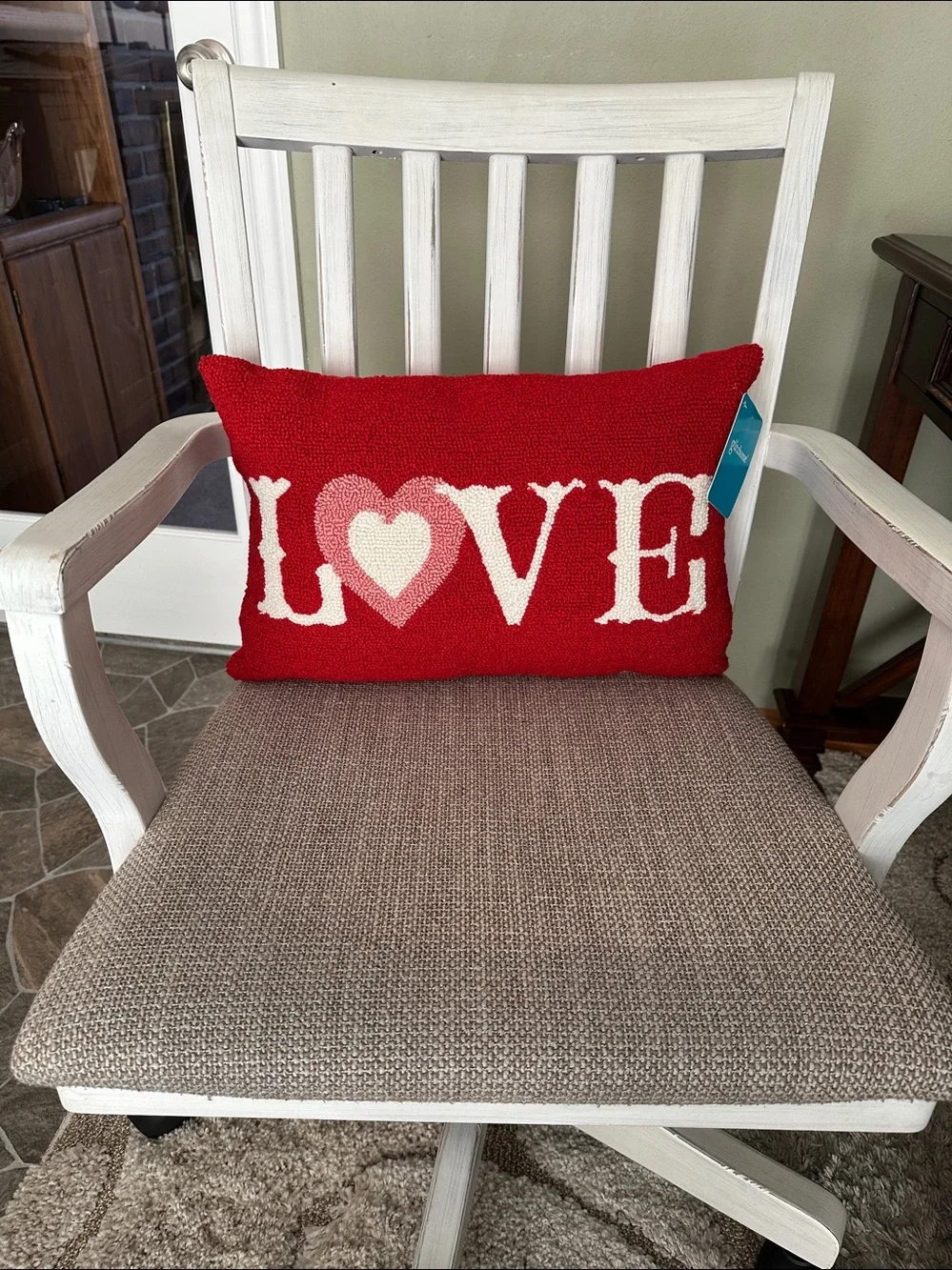 Rectangular Red LOVE Throw Pillow Accent Cushion   NWT